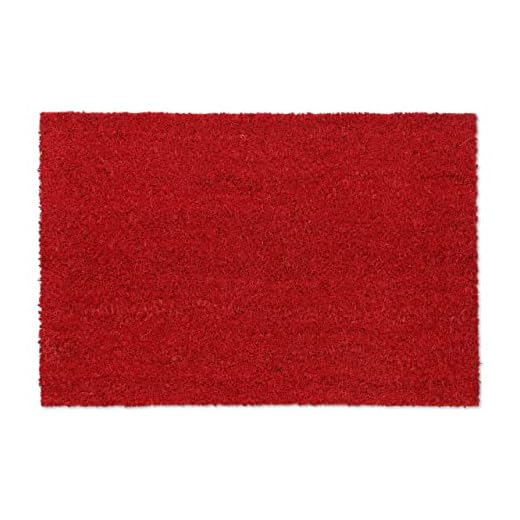 Relaxdays Felpudo Coco, 40 x 60 cm, Alfombrilla Entrada Casa, Tapete Puerta, Interior y Exterior, Antideslizante, Rojo, Cloruro de polivinilo Bonote, 1 Unidad