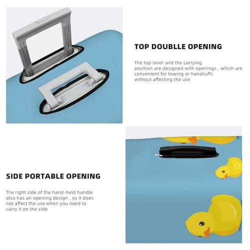 Cute Ducky Print Luggage Cover For Suitcase,Washable Elastic Travel Suitcase Protector With Zipper Closure And Bottom Buckle – Fits 18-32" Luggage-X-Large3