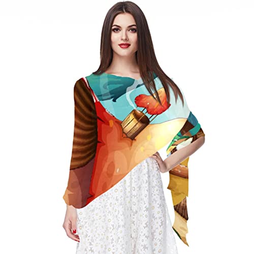 Foulard en mousseline de soie motif robot, le cadeau vintage idéal