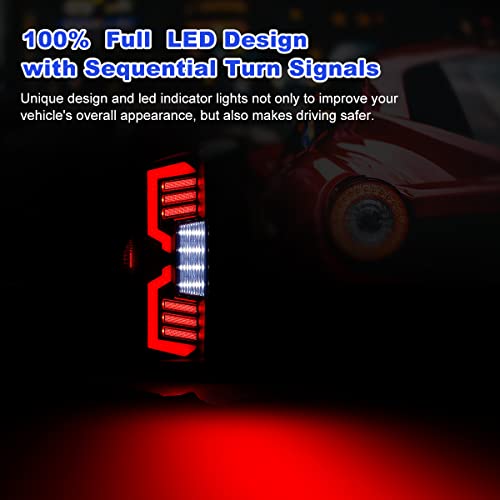 Led Sequential Tail Lights For 2002-2006 Dodge Ram 1500 Pickup And 2003-2006 Dodge Ram 2500 / 3500, Full Led Ram Tail Lights Assembly W/ Sequential Turn Signals, Passenger And Driver Sides [Clear] #TOP1