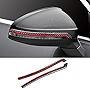 2pcs,for audi a4 a5 s4 s5 Rear View Mirror Trim Sticker,Carbon Fiber Rearview Mirror Protector Anti-rub Strip Sticker Anti-Collision Strip for Audi A4 A5 2017-2021 RS5 S4 S5 2018-2021 accessories (Version B, Black+Red)