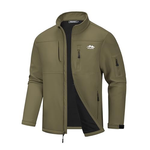 WULFUL Men's Lightweight Waterproof Fleece Lined Jacket