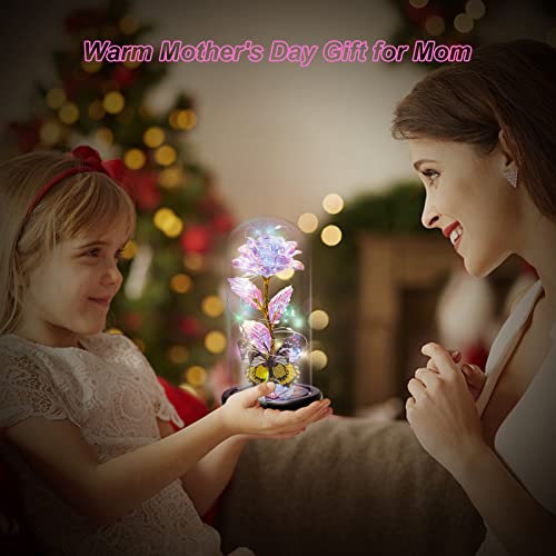 Pusuny-Mothers-Day-Rose-Gifts-for-Mom-Galaxy-Glass-Rose-Forever-Eternal-Crystal-Flower-Light-Up-Rose-in-Glass-Dome-with-Butterfly-Birthday-Gifts-for-Women-Mom-Wife-Grandma-Colorful