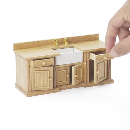 Odoria Dollhouse Sink Cabinet Miniature: 1/12 Scale Kitchen Island Counter