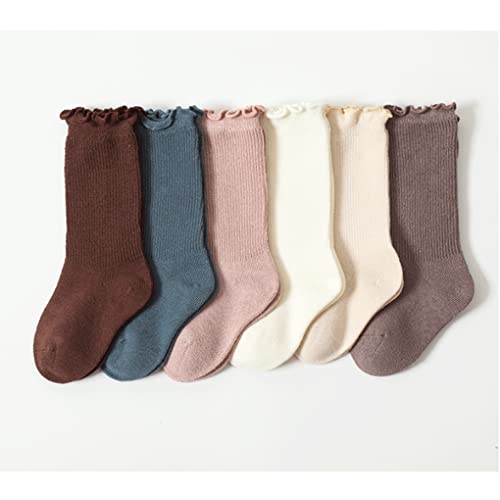 Adeimoo HOBK-239 Baby Girls Cotton Socks Newborn Keep Warm Solid Color Sock Knee-High Stockings thumb #4