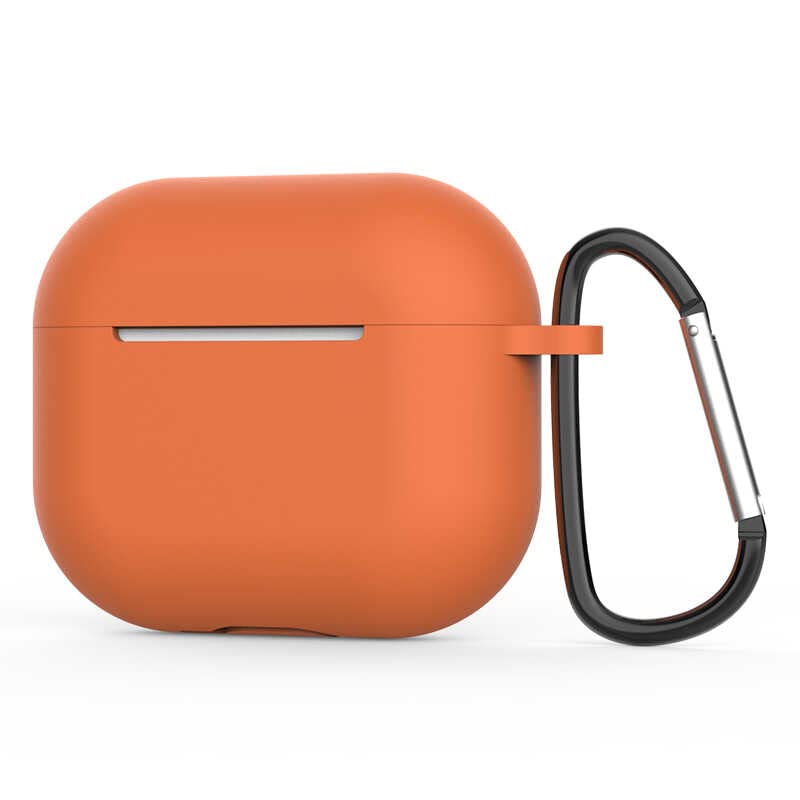 Zore Apple ile uyumlu Airpods 3. Nesil Standart Silikon Kılıf Turuncu