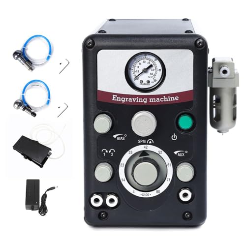 Lakimi Pneumatic Jewelry Engraver Machine - Pneumatic Hand Engraving Machines Dual-Head 400-8000 RPM for Jewelry and Metal Crafting G01