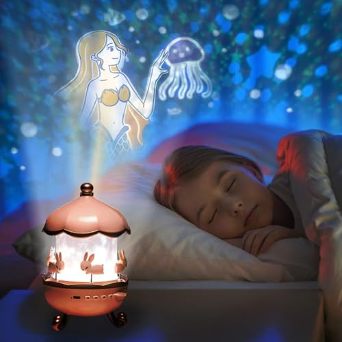 Image of Rabbit Night Light Bunny Projector Galaxy Projector Star Projector Kids Night lamp Nursery Light Bedroom Projector USB Night Light Baby Room Light Kids Room Decor