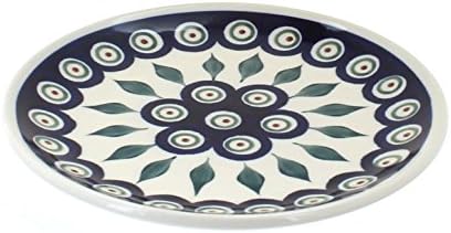 Blue Rose Polish Pottery Peacock Saucer
