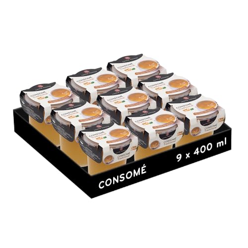 Santa Teresa -Pack de 9 consomés Tradicionales. Sin aditivos ni conservantes. Calentar y Listo para tomar. 9 x 400ml