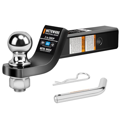 METOWARE Trailer Hitch Ball Mount with 2 in Ball &