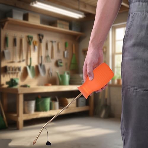 Image of Diatomaceous Earth Duster, 230ml Large, Powder Duster Kit with Long Copper Tube & Folding Funnel, Indoor Outdoor Silicone Sprayer Heavy Duty Bulb Applicator for Home and Garden(Orange)