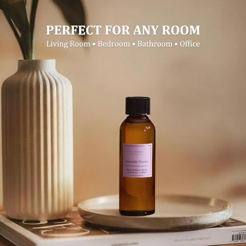 Image of COCORRINA Reed Diffuser Refill Set, 10.2oz Scented Oil Refill 3 Pack, Cashmere Vanilla, Ocean Mist, Lavender Garden, Long Lasting Oil Diffuser Refill with 18 Sticks for Bathroom & Bedroom