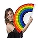 Zaopatrzenie imprez tęczowych,Trwała ręka Festiwal Prezent Party Craft Składany wentylator Fan Dance - Kolorowy ręczny wentylator letni akcesorium do dekoracji Rainbow Party Hinaa