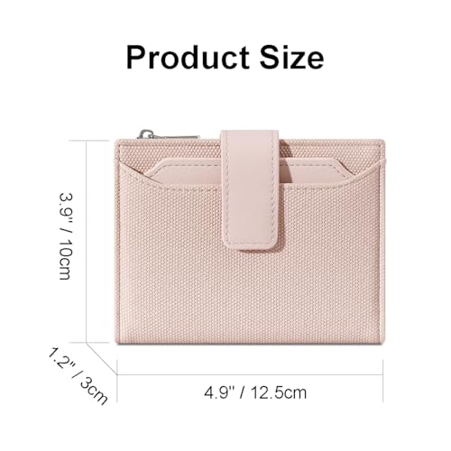 Women Small Slim Compact Leather Bifold Wallets (Black)3