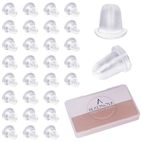 BEADNOVA Earring Backs for Studs Plastic Rubber Clear Earring Backs Silicone Pierced Earring Backings Secure Safety Hypoallergenic Earring Stoppers for Hook Earring (1000 pcs) Cover