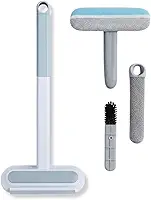 Escova Tira Pelos Pet 4 em 1 Multiuso Remove Poeira Limpa Vidros Tapetes Roupas Carro Rodo de Silicone 45cm