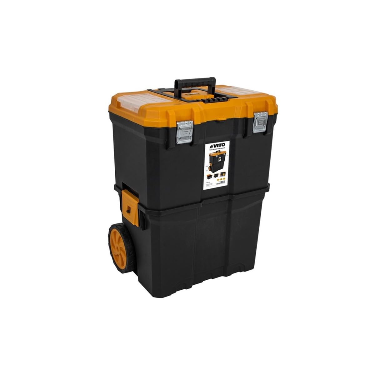 VITO - Servante d'atelier Trolley XL - Caisse à outils Rangement modulable 2 compartiments Servante à roulettes Chantier