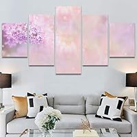 SIGNWIN 5 Panel Canvas Wall Art Modern Art Bohemian Bouquet Colorful Cool Floral Group Multicolor Photography Realism for Home Decorations Ready to Hang - 60