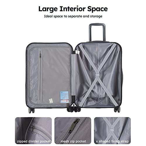 GinzaTravel Koffer met 4 dubbele spinner wielen harde schaal handbagage klein 20 inch/medium 24 inch/grote 28 inch duurzame anti-kras reistrolley, 2 jaar garantie, Wit, S&M&L,Set of 3, Koffer - Image 4