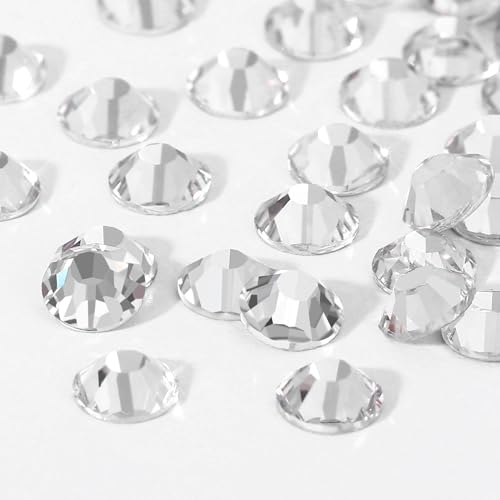 Image of Novani Rhinestones 1440pcs SS10 Glass Rhinestones Crystal Flatback Gemstones for Crafts Nails Makeup Bags and Shoes Decoration(SS10, Crystal Clear)