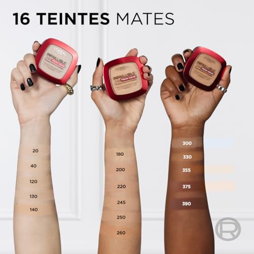 L'Oréal Paris - Fond de Teint Poudre Longue Tenue - Waterproof - Infaillible 24H Fresh Wear - Teinte : Ivoire (20) - 53 g