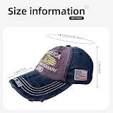 permabloom 250th US 1776-2026 Anniversary Cap, Embroidered Adjustable Patriotic Baseball Hat for 4th of July Independence Day