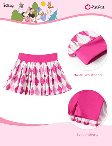 Image of Disney Minnie Frozen Stitch Princess Toddler Girls' Tennis Skirt Sets Kids Athletic Camisole Top & Skort 2 Piece Outfit 2-9Y