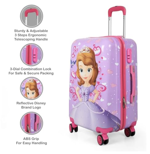 Image of ADSON Abs Kids Trolley 360 Rotating Luggage 360 Degree Wheels Non-Breakable 16 Inch Kids Hardsided Suitcase with 4 Wheels, 360 Degree Wheel Travel Trolley Bag (Design 12)