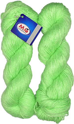 Image of M.G Brilon Brilon Apple Green Wool Hank Hand Knitting Wool /Art Craft Soft Fingering Crochet Hook Yarn, Needle Knitting Yarn Thread Dyed