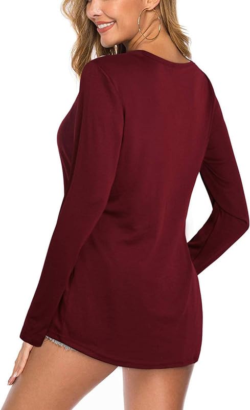 Image of Women's Regular Fit Pure Cotton Top - Elegant V-Neck with Mandarin Collar, Button-Front Design, Full Sleeves, Soft & Breathable Fabric for Stylish Casual Wear
