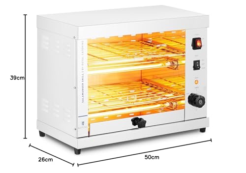 Miniatura 9 de Royal Catering Horno Salamandra Para Hostelería Tostador Rc-Sgi01 Potencia: 3200 W, Con Dos Rejillas, Acero Inoxidable