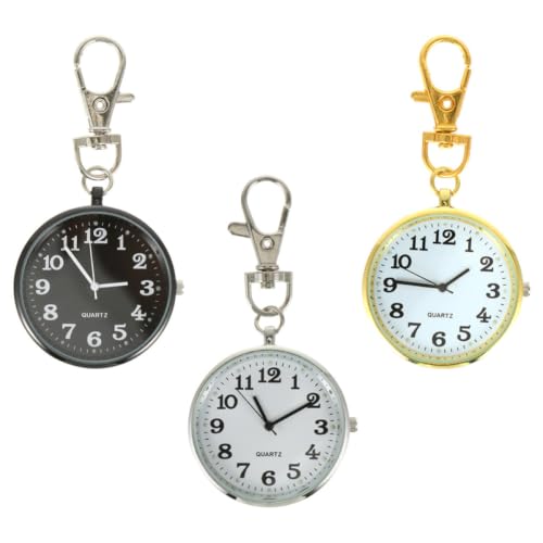 Reloj de bolsillo llavero con esfera de alta visibilidad y enganche seguro de zinc
