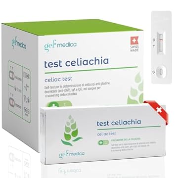 Gef Medica® Test Celiachia – Intolleranza al Glutine Rapido a Casa | Screening Anticorpi IgA/IgG 10 min | Malattia Celiaca CE