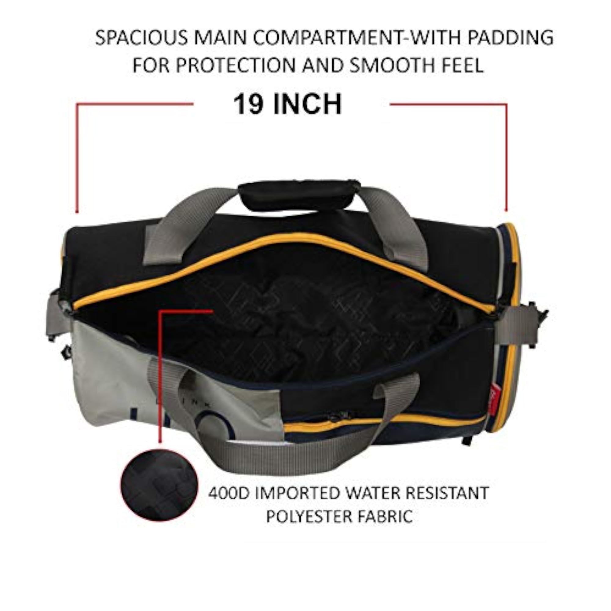 Sports Black & Navy Gym Bag for Men & Women