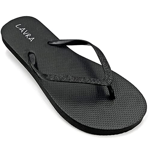 LAVRA Women's Flip Flops Bling Beach Summer Glitter Bridal Thong Sandals | Water Shoes Thong Sandal Slipper | Casual Rubber Shower Shoes Women3