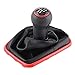Qiilu 5 Speed Shift Boot Gear Shifter Knob Gaitor Boot Kit for MK4 1999-2004