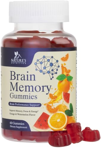 Brain Supplements Gummies For Memory, Focus, Concentration - Brain Gummy Vitamin...