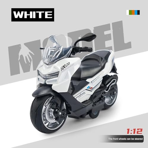 Image of FEXXA Police Motorcycle Toy - Pull Back Motorcycle Toys, Tiny Gift with Music Lighting, Latte Motorcycles Toy for Kids Boys Age 3-8 Year Old [NEW] (PALSAR RX120-WHITE)
