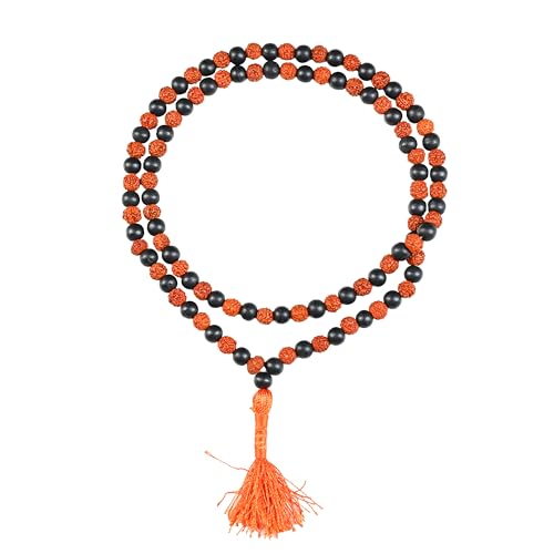 Image of ZAICUS Karungali Rudraksha Mala for Meditation, Yoga & Jap with Ebony Wood Beads | 108+1 Beads Mantra Chanting Rosary | 8mm Spiritual Mala for Men & Women