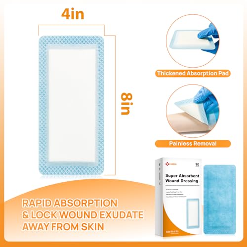 Carbou Medical Xeroform Petrolatum Dressing 2"x2" (Pack de 25) + Super Absorbent Wound Dressing 4"x8" (Pack de 10) miniatura 5