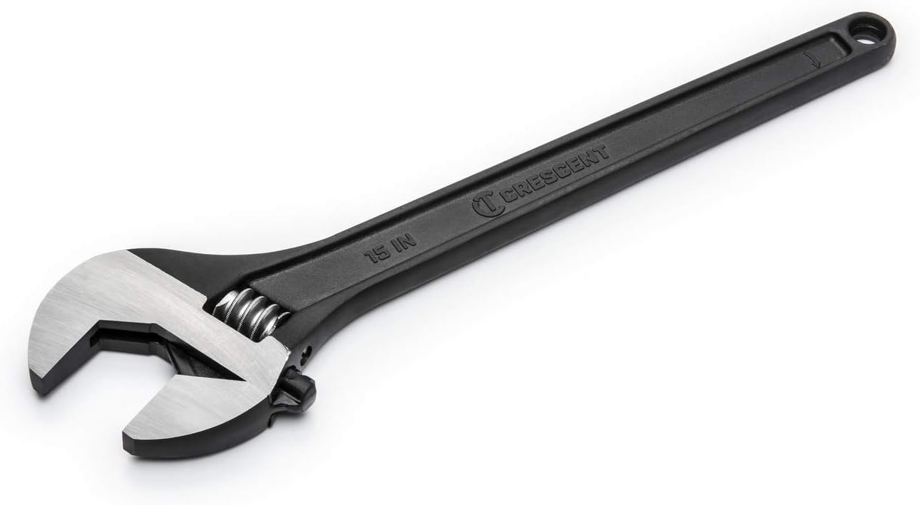 Crescent Adjustable Black Oxide Tapered Handle Wrench - Boxed - Home Improvement & Garage Hand Tool - 15" - AT215BK