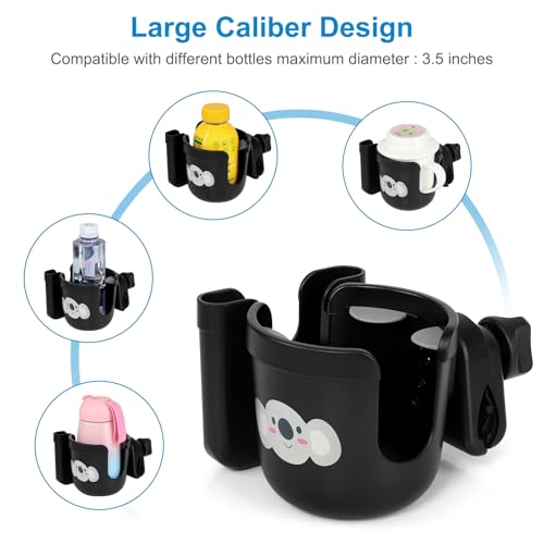 Image of Accmor 2-in-1 Walker Cup Holder with Phone Holder, Wheelchair Cup Holder, Rollator Cup Holder, Cup Phone Holder for Walker, Wheelchair, Rollator, Mobility Scooter