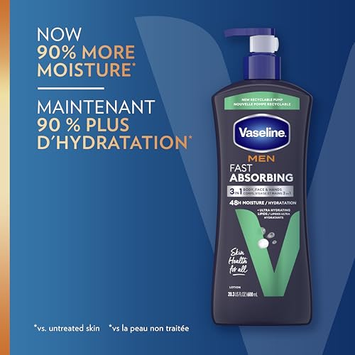 Vaseline Men 3-in-1 Fast Absorbing Lotion for Dry Skin, 600ml - Image 5