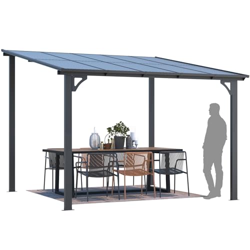 UNIONLINE 3x3m Wandgestellter Gartenpavillon – Markdown! Metall...