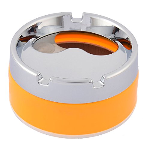 Image of uxcell Round Wind Resistant Car Ashtray Cigarette Ash Holder Yellow 8.5 x 5cm