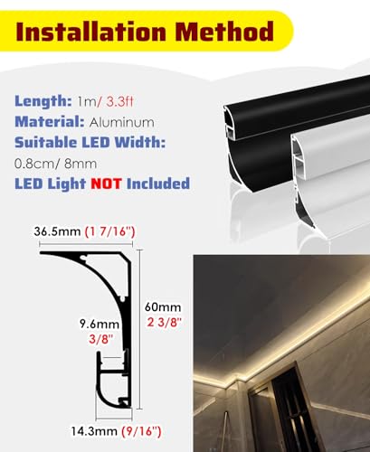 Perfiles de aluminio LED decorativos para techos de oficinas y centros comerciales 7