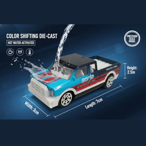 Image of GENIE'S TOY BUS Color Changing Die-Cast Racing Car I 1:64 Scale Temperature Sensitive Paint Sports Car I Change Color with Water I Kids Collectible Toy for Ages 3+ I Best Birthday Gift for Kids
