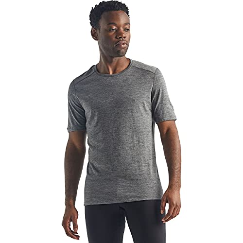 Icebreaker Merino Men's 200 Oasis Short Sleeve Crewe, Gritstone Hthr, Small