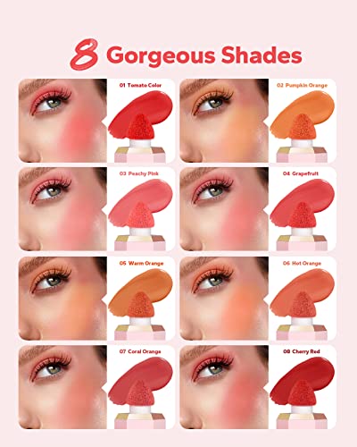 Meto Liquid Blush For Cheeks, Cream Blush Makeup, Weightless, Long-Wearing, Smudge Proof, Natural-Looking, Dewy Finish, Skin Tint Blush Liquid, Breathable Feel Cream Blush For Cheeks (Cherry Red) #TOP1